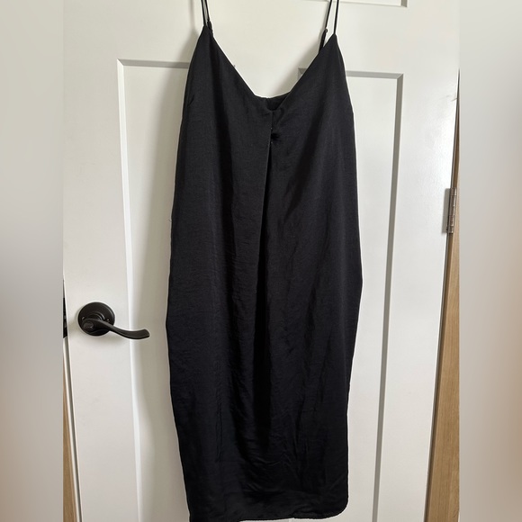 Black Satin Slip Dress - Picture 2 of 3